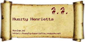 Huszty Henrietta névjegykártya