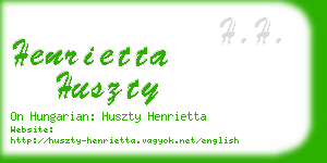 henrietta huszty business card